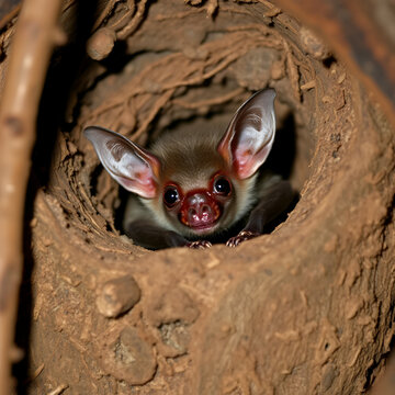 Pygmy round-eared bat in thermit nest