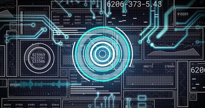 Numeric header showing central HUD lighting rotating and pulsing as panels cycling finishing reads