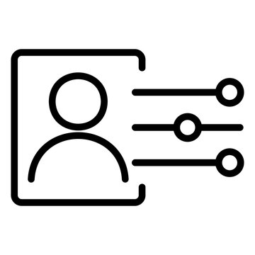 User profile icon combined with adjustment sliders for account personalization and preference management