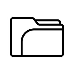 A clean line icon of an open folder representing file storage and content organization
