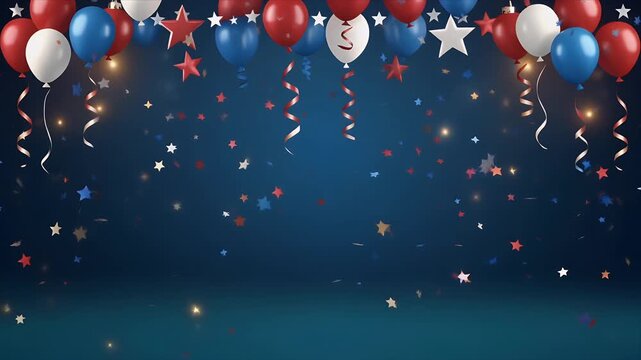Celebratory background with sparkling lights and ribbons