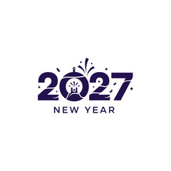 Stylized graphic displaying the year 2027 with new year text