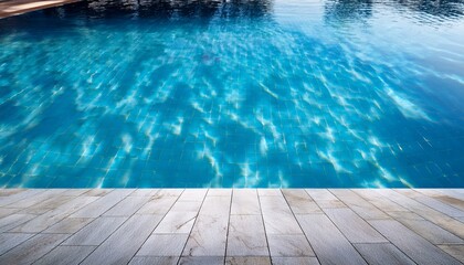 empty marble surface with swimming pool