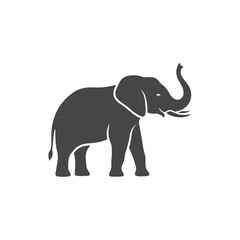 Fototapeta premium Elephant Silhouette Illustration on White Background