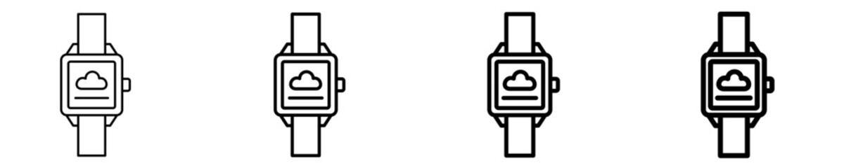 Smartwatch Icon Set Different Style Collection