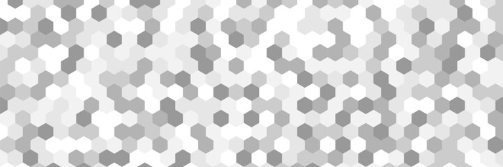 Hexagon Geometric Futuristic Background. Honeycomb Abstract Minimalist White Gray Polygon texture backdrop for visualization big data