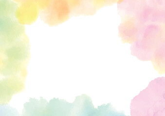 Soft Pastel Watercolor Frame Background