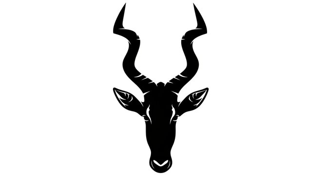 Striking Silhouette - A Majestic Kudu Head with Spiraling Horns.