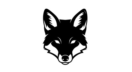 Fototapeta premium Stylized Black Fox Head Logo Design.