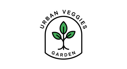 Urban Veggies Garden Logo Design Element.