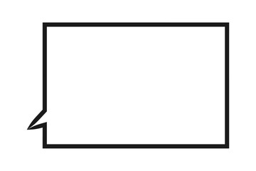 吹き出し - 毛筆で手書きしたようなテイストの、四角形の形の吹き出し
