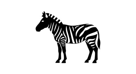 Obraz premium Zebra silhouette on white background