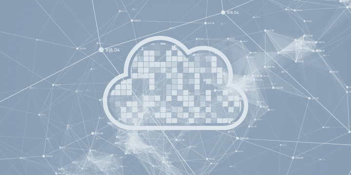 Futuristic CG illustration of cyberspace and cloud computing concept