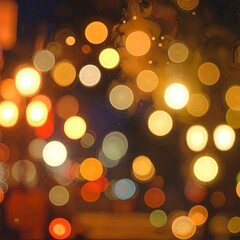 Fototapeta premium A vibrant display of colorful bokeh lights in various sizes