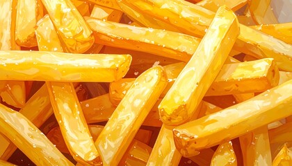 A close-up view of golden-brown French fries