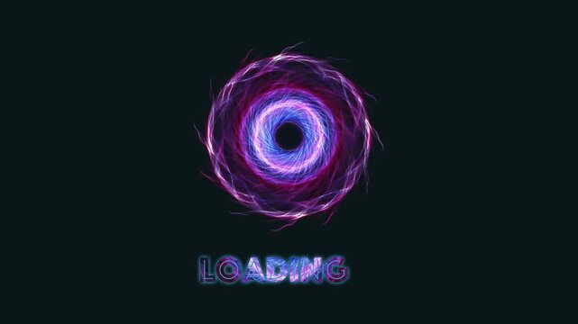 abstract animated circles, hyperdrive activation loading screen