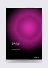 Fototapeta premium Elegant dark poster with a central deep purple and magenta radiant glow effect for a mysterious and sophisticated look