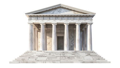Obraz premium Isolated Classical Ancient Greek Temple in White Marble on Transparent Background