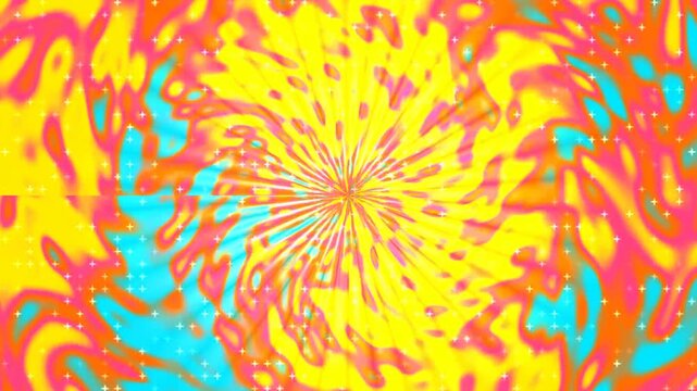 Psychedelic Burst of Radiant Energy with Swirling Yellow, Pink, and Blue Hues