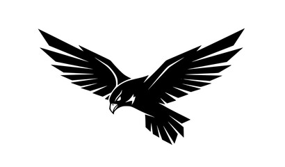 Fototapeta premium Modern Black Falcon Esports Mascot Logo Vector – Minimal Gaming Icon