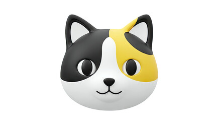Obraz premium Cute 3D Calico Cat Face Icon