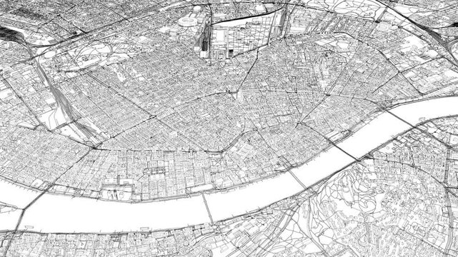 3D looped animation of city - Budapest Hungary