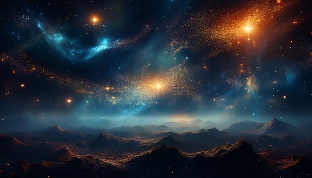 star dusted velvet void boundless glimmering celestial bodies dark photography nebula