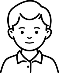 Obraz premium Adorable baby face with smiling expression in simple line art