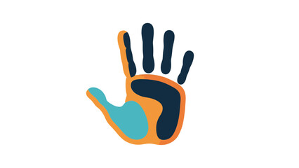 Fototapeta premium Colorful Handprint Vector Illustration Graphic Design Element for Children's Day, Education, and Creative Projects