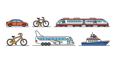 Various Modes of Transportation Vehicles Illustrated 4. © Telo