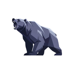 Low Poly Geometric Bear Illustration Art.