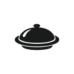 Fototapeta premium Minimalist Food Dome Platter Icon For Fine Dining And Room Service