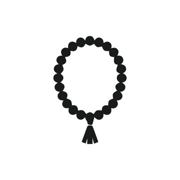 Simple Black Prayer Beads Silhouette for Meditation and Spirituality