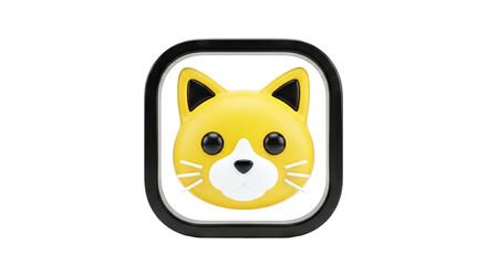 Obraz premium 3D Yellow Cat Icon