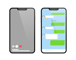 スマホのSNS画面・トーク画面(Smartphone SNS screen/chat screen) © INODE