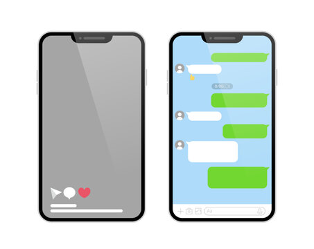 スマホのSNS画面・トーク画面(Smartphone SNS screen/chat screen)