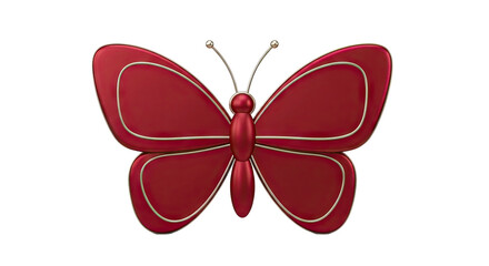 Red Butterfly with Gold Trim