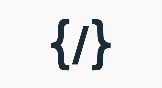 Code Icon &ndash; Minimalist Dark Programming Symbol