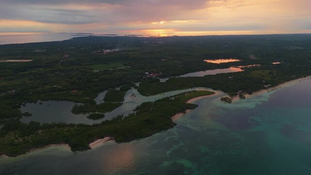 Bantayan Island, Philippines - Golden Sunset Vista over Tropical Coast