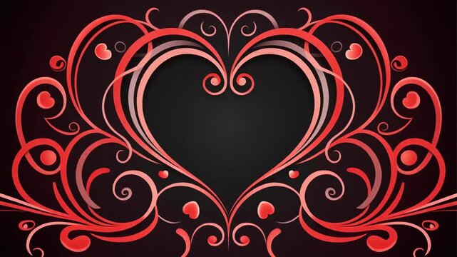 Romantic Heart Frame with Ornate Swirl Design.