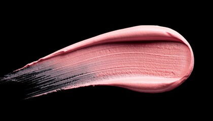 Fototapeta premium soft light pink blush smear isolated on black