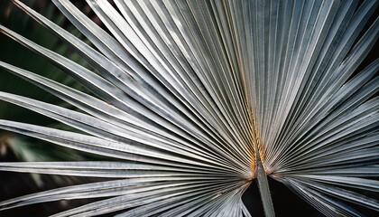 Obraz premium close up of a silvery palm frond