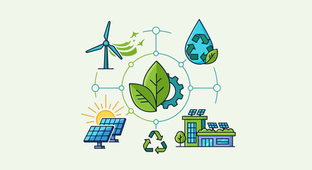 Obraz premium Set of 8 eco friendly icons vector