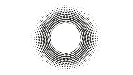 Halftone Dots Forming Circular Pattern.