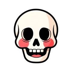 Obraz premium Cartoon Skull with Blush and Smile.