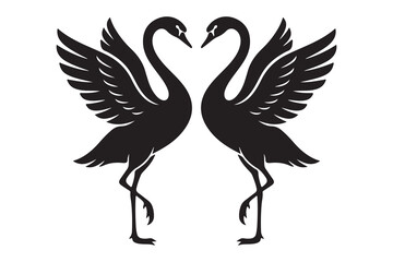 Obraz premium two goose showing love symbol