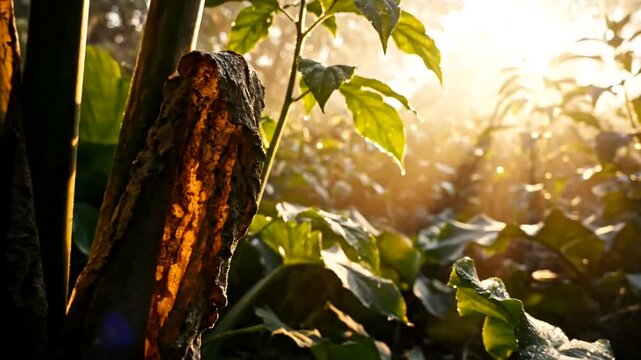 Tropical Forest with Sunlight and Foliage.