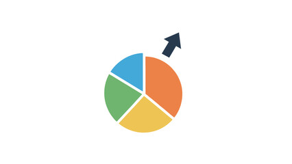 Fototapeta premium Colorful Pie Chart with Arrow.