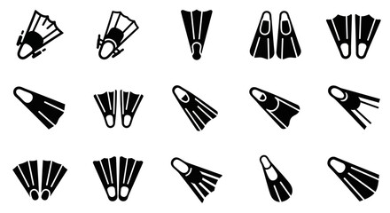 Collection of various flipper illustrations displayed in a grid pattern on a clean background © Steven