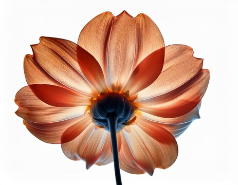 x ray image of a flower isolated on white the gebera